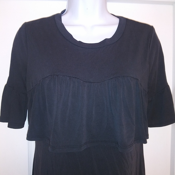Gypsies And Moondust Black Ruffle Top - Picture 3 of 5